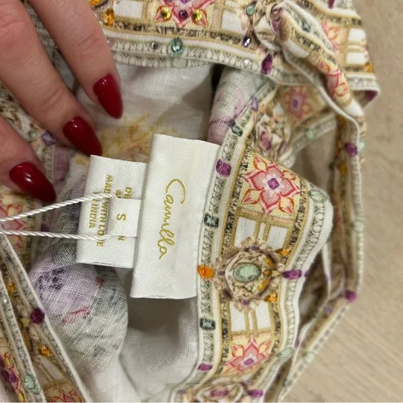 NWT, Camilla White and Pink Floral Mini Skirt - Picture 7 of 7